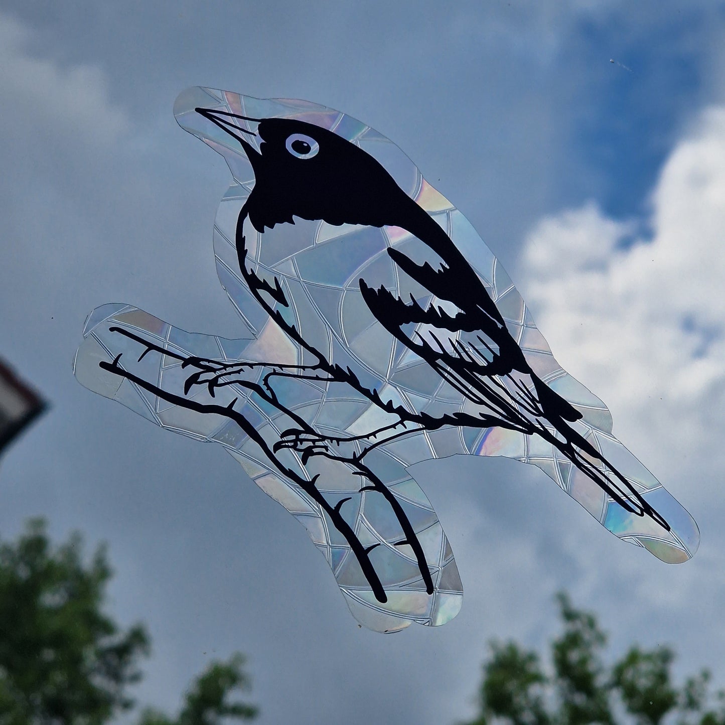 Window sticker sun catcher motif bird I rainbow film reusable window sticker