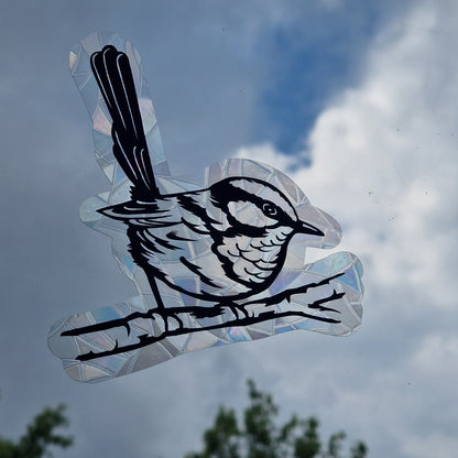 Bird suncatcher window sticker | Reusable rainbow film