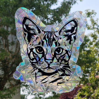 Cat-breed suncatcher window sticker | Reusable rainbow film