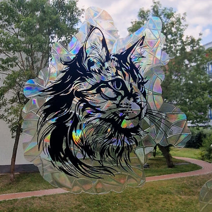Cat-breed suncatcher window sticker | Reusable rainbow film