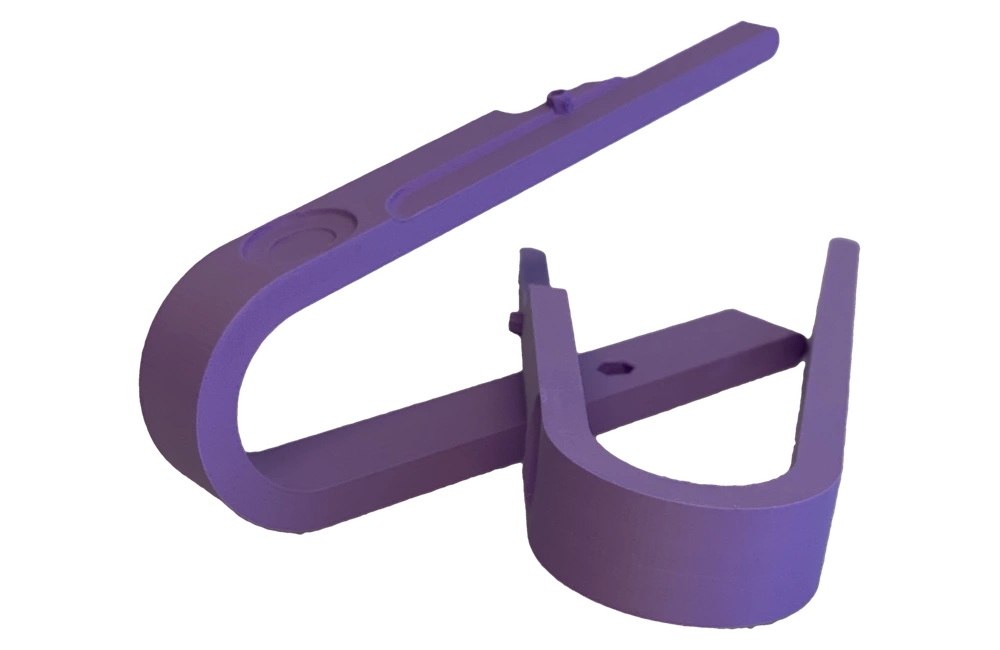 Purple SureFeed stand with a fixed 9 cm elevation, without the feeder.